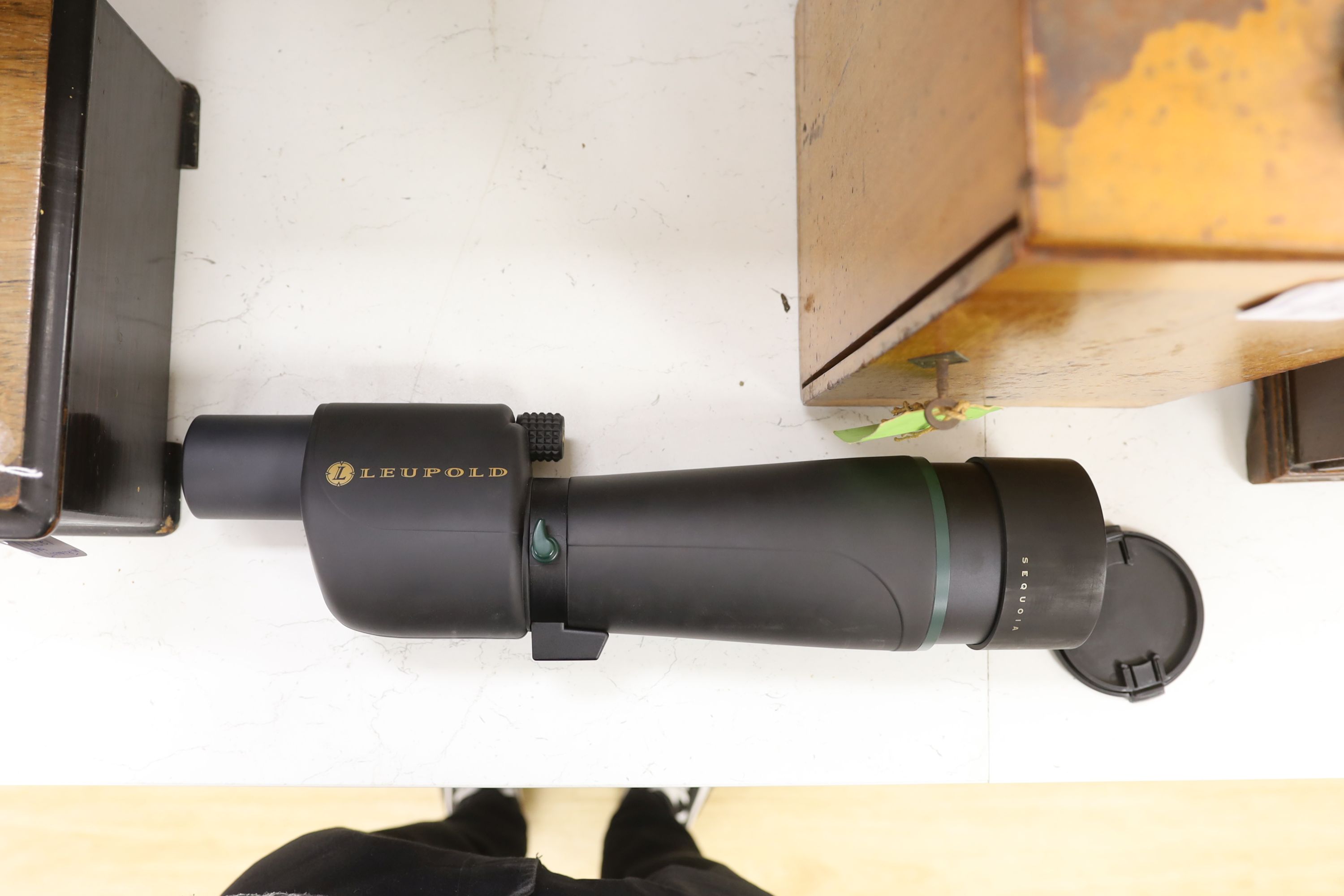 A Leupold Sequoia standard spotting scope, 20-60x80mm, model 61135, with tripod, strap and covers, in fitted cased